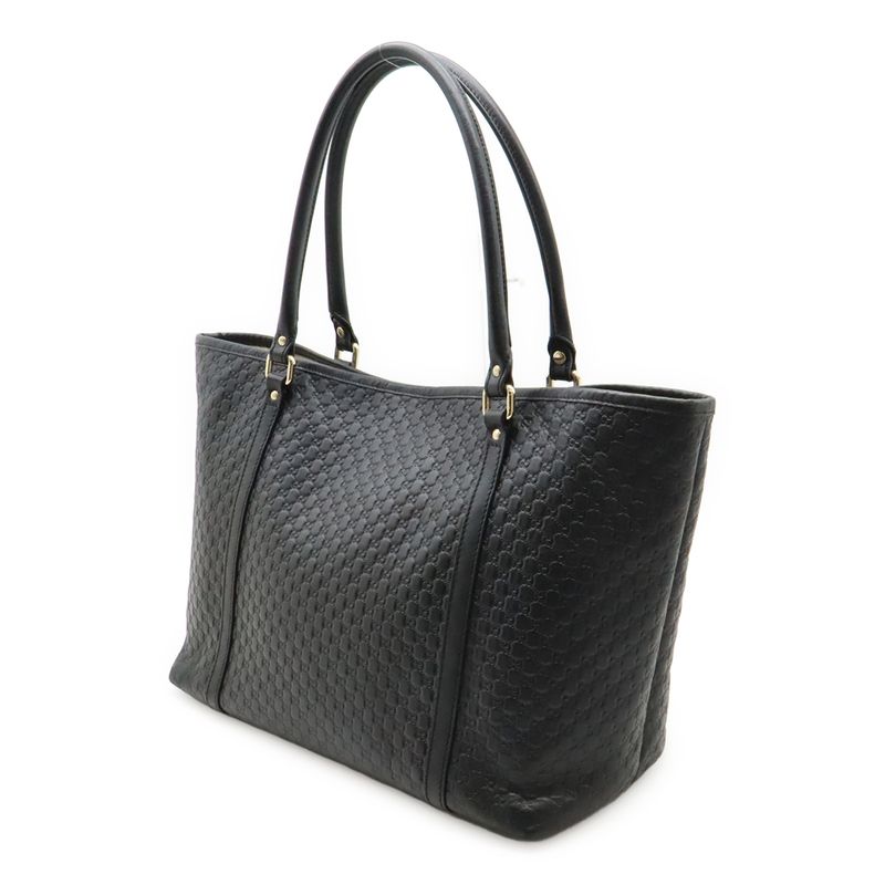 Gucci Micro Guccissima Tote Bag Shoulder Bag Semi Shoulder Leather Black Outlet