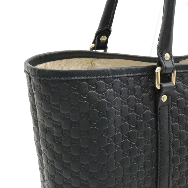 Gucci Micro Guccissima Tote Bag Shoulder Bag Semi Shoulder Leather Black Outlet