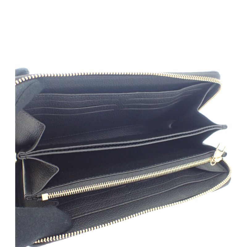 Louis Vuitton Zippy Wallet M61864 Long Wallet Monogram Empreinte Black Ladies