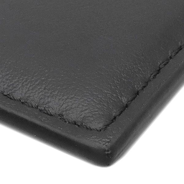 Celine Card Case Logo Card Holder Leather Black 10b703dmf