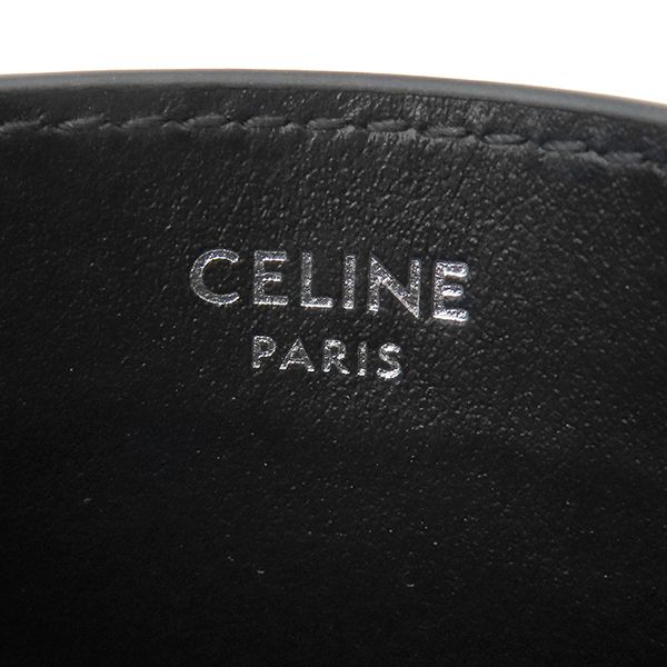 Celine Card Case Logo Card Holder Leather Black 10b703dmf
