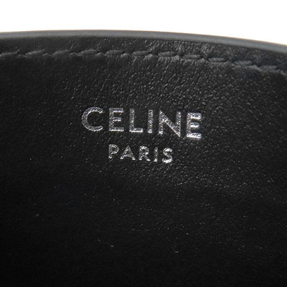 Celine Card Case Logo Card Holder Leather Black 10b703dmf