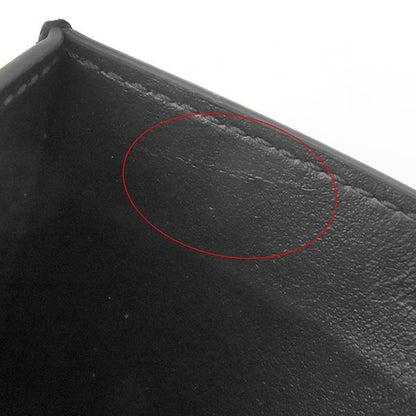 Celine Card Case Logo Card Holder Leather Black 10b703dmf
