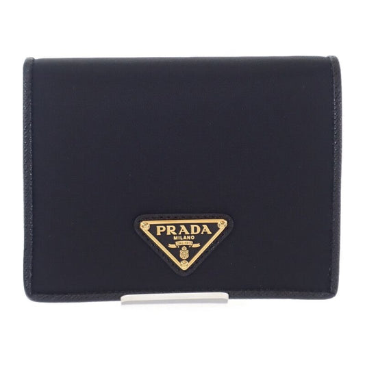Prada Re-nylon Tessuto Compact Wallet 1mv204 Bifold Wallet Saffiano Nylon Black