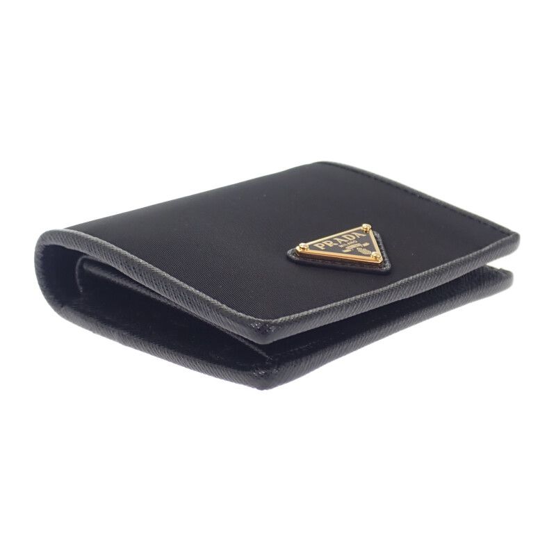 Prada Re-nylon Tessuto Compact Wallet 1mv204 Bifold Wallet Saffiano Nylon Black