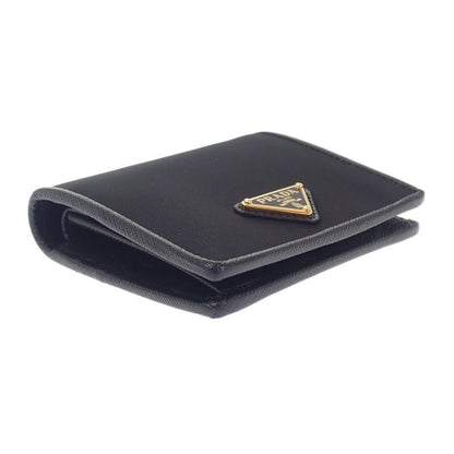 Prada Re-nylon Tessuto Compact Wallet 1mv204 Bifold Wallet Saffiano Nylon Black