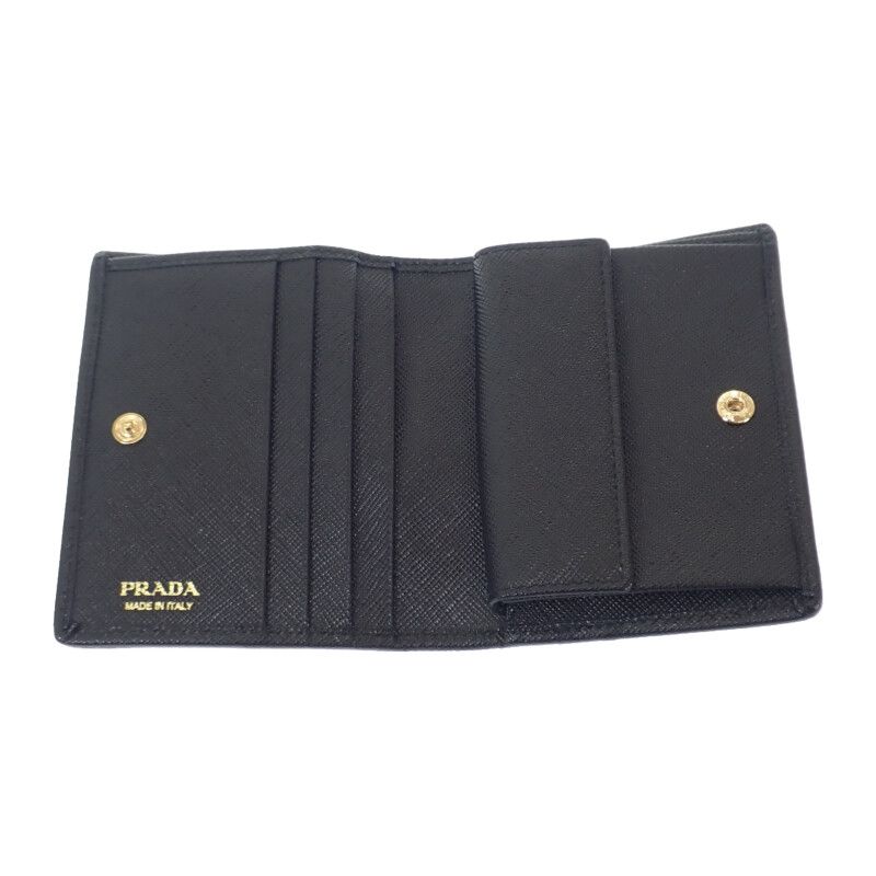 Prada Re-nylon Tessuto Compact Wallet 1mv204 Bifold Wallet Saffiano Nylon Black