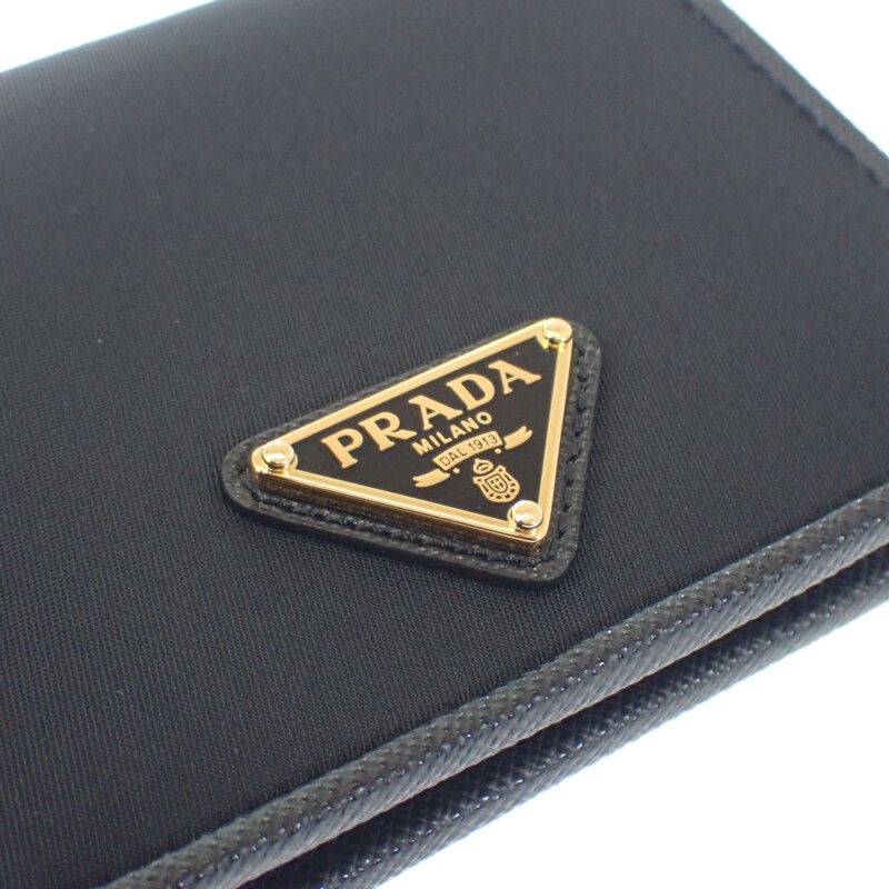 Prada Re-nylon Tessuto Compact Wallet 1mv204 Bifold Wallet Saffiano Nylon Black