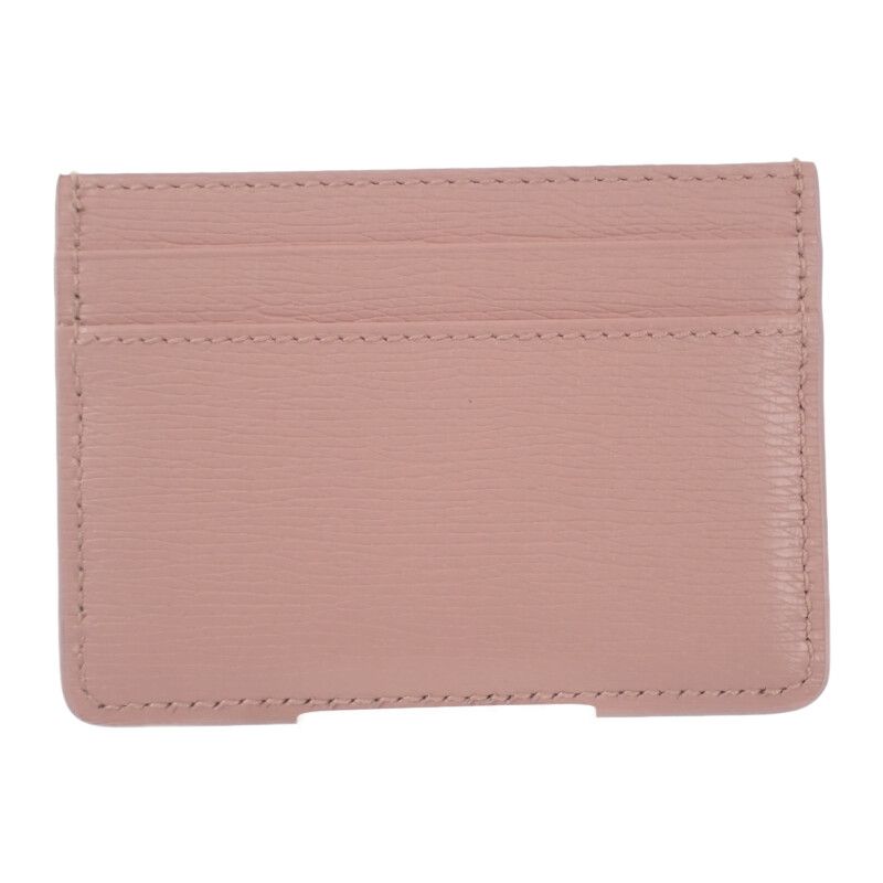 Gucci Script 7734280op0n5909 Card Case Leather Light Pink Gold Hardware Ladies