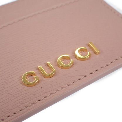 Gucci Script 7734280op0n5909 Card Case Leather Light Pink Gold Hardware Ladies