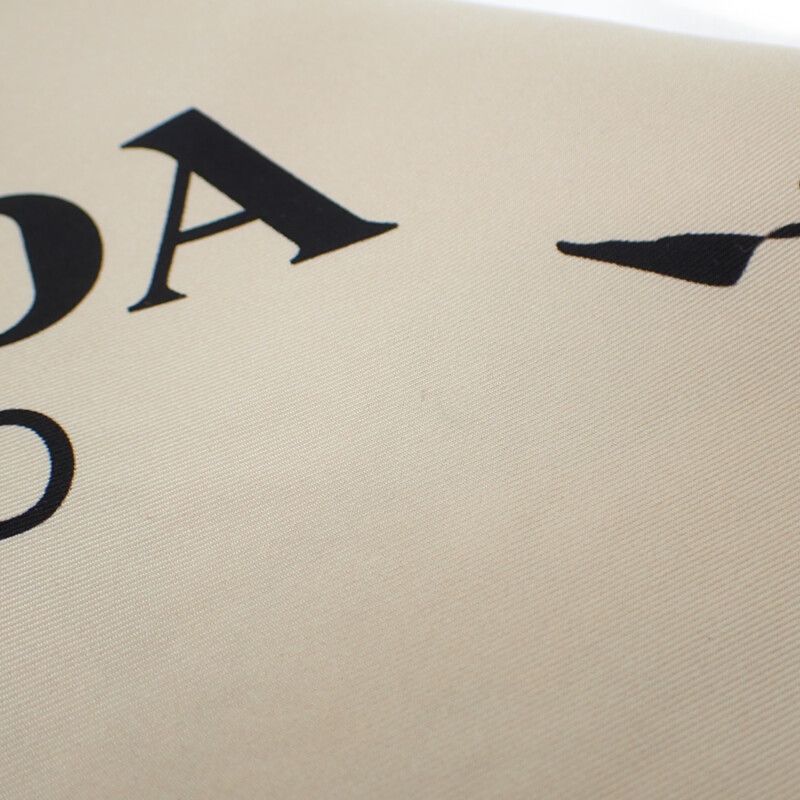 Prada Printed Twill Scarf 1ff004 Scarf Silk Quartz Beige Pink Ladies [ranked A