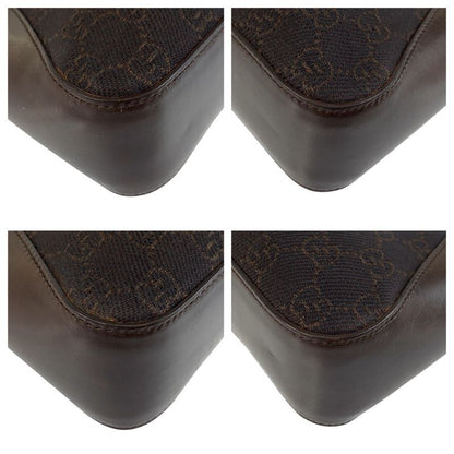 Gucci Brown Silver Hardware GG Canvas/leather 73984 Handbag Mini Tote Bag Women