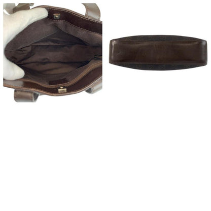 Gucci Brown Silver Hardware GG Canvas/leather 73984 Handbag Mini Tote Bag Women