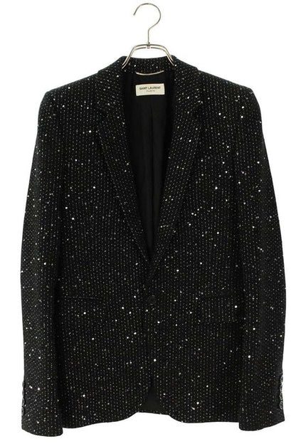Saint Laurent Paris 600331 Y1a03 Sequined Stripe Tailored Jacket Men's 42