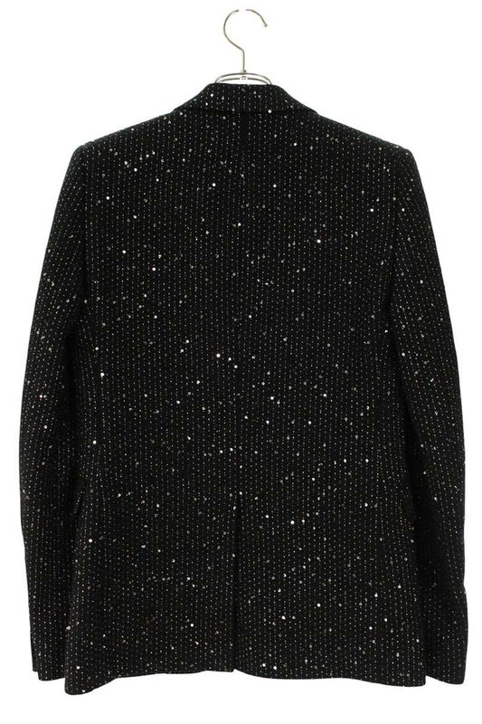 Saint Laurent Paris 600331 Y1a03 Sequined Stripe Tailored Jacket Men's 42