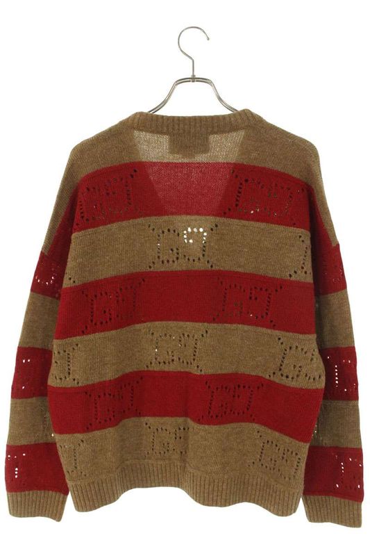 Gucci 751002 Xkdft GG Perforated Striped Cardigan Men's XS
