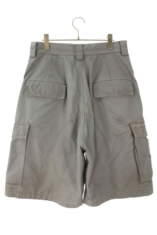 Balenciaga 831384 Tqp13 Damaged Logo Embroidery Cargo Half Pants Men's XXS