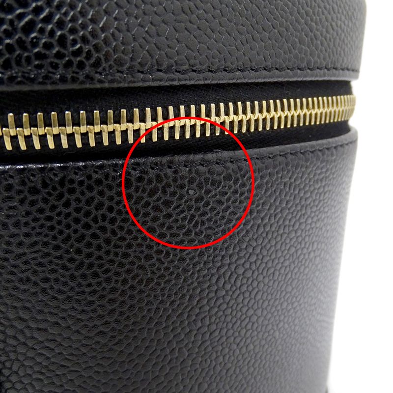 Chanel Bag Ladies Brand Vanity Bag Handbag Caviar Skin Black Gold Hardware