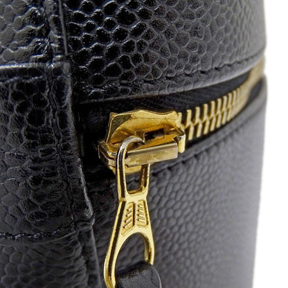 Chanel Bag Ladies Brand Vanity Bag Handbag Caviar Skin Black Gold Hardware