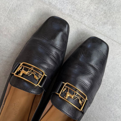 Hermes Time Loafer Time Loafer Horse Carriage Hardware Leather Slip-on 36 1 2