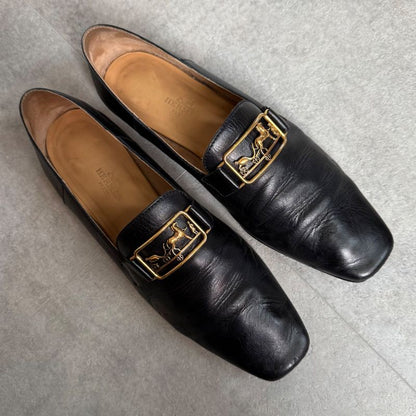 Hermes Time Loafer Time Loafer Horse Carriage Hardware Leather Slip-on 36 1 2