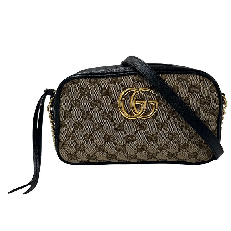 Gucci Bag Women Men Brand Shoulder Bag GG Marmont GG Quilted Brown Black 447652