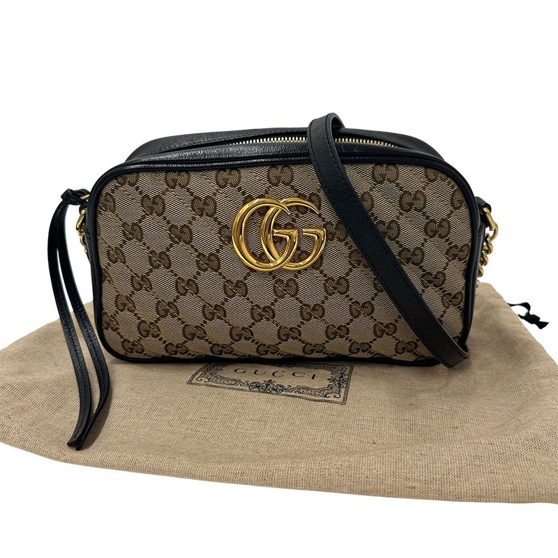Gucci Bag Women Men Brand Shoulder Bag GG Marmont GG Quilted Brown Black 447652