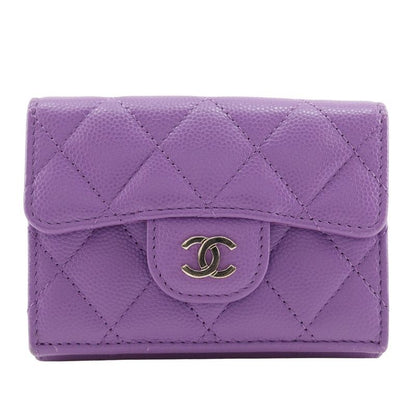 Chanel Matelasse Compact Wallet Caviar Skin Ladies Trifold Wallet