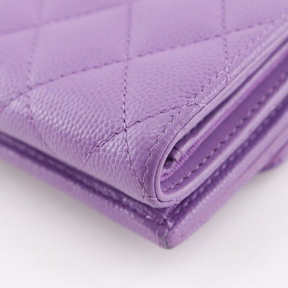 Chanel Matelasse Compact Wallet Caviar Skin Ladies Trifold Wallet