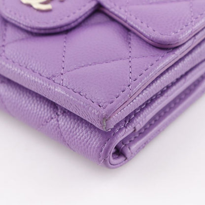 Chanel Matelasse Compact Wallet Caviar Skin Ladies Trifold Wallet