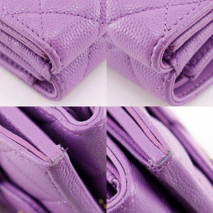 Chanel Matelasse Compact Wallet Caviar Skin Ladies Trifold Wallet