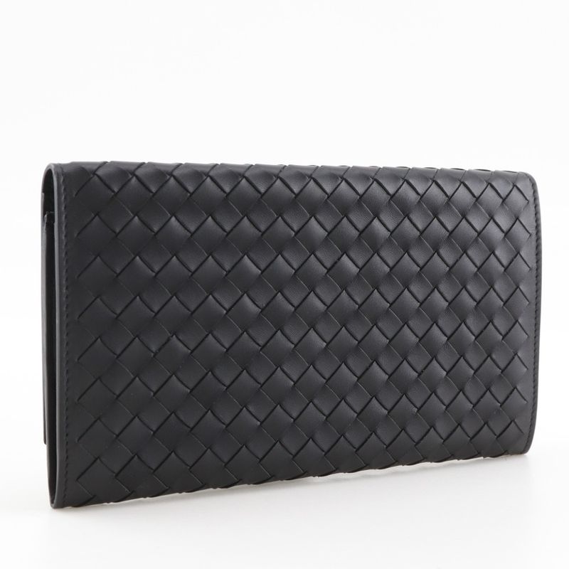 Bottega Veneta Bottega Veneta Intrecciato Fold Over Calf Men's Long Wallet