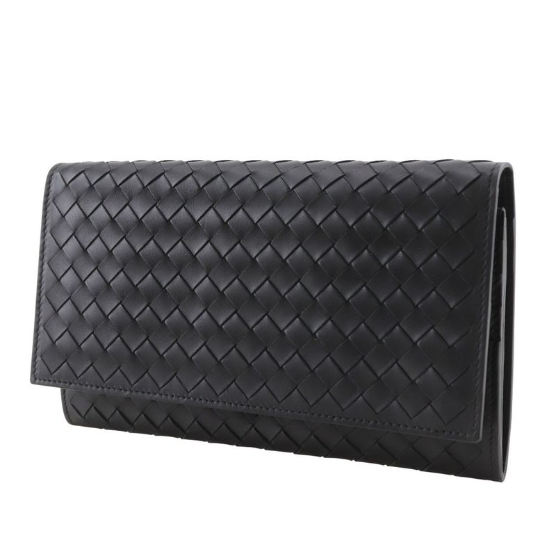 Bottega Veneta Bottega Veneta Intrecciato Fold Over Calf Men's Long Wallet