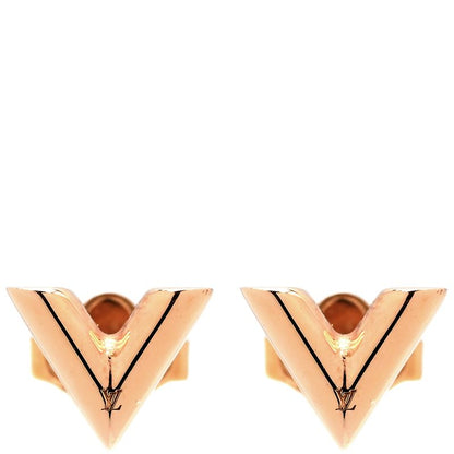 Louis Vuitton Earrings Stud Earrings Essential V GP Pink Gold Set of 2 Binaural