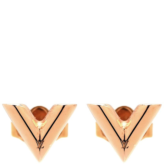 Louis Vuitton Earrings Stud Earrings Essential V GP Pink Gold Set of 2 Binaural
