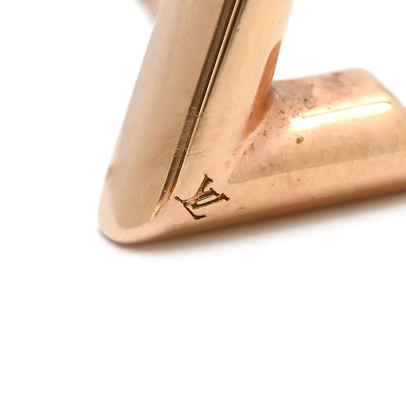 Louis Vuitton Earrings Stud Earrings Essential V GP Pink Gold Set of 2 Binaural