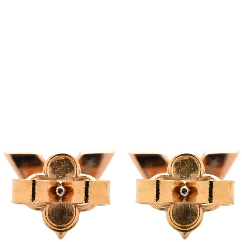 Louis Vuitton Earrings Stud Earrings Essential V GP Pink Gold Set of 2 Binaural