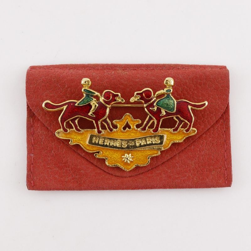 Hermes Girl And Dog Cloisonne Girl & Dog Vintage Cloisonne Ware Gold Plated