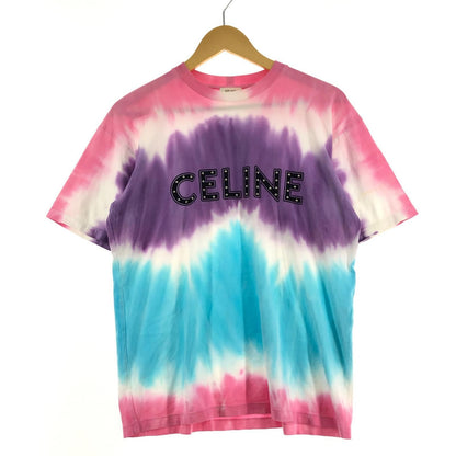 Celine Studded Logo Print Loose T-Shirt Multicolor Size XS