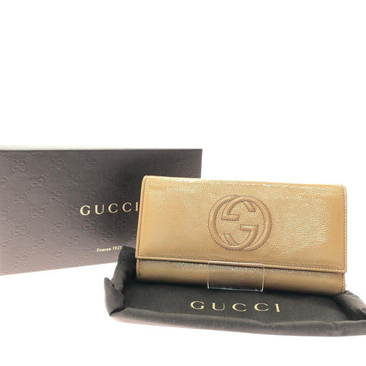 Gucci Women's Long Wallet Soho Interlocking G GG 282414/2184 Khaki