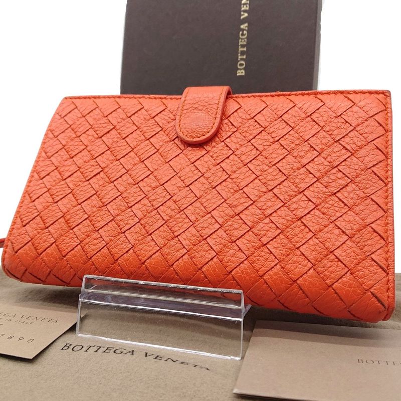 Bottega Veneta Intrecciato Long Wallet Orange Box Storage Bag