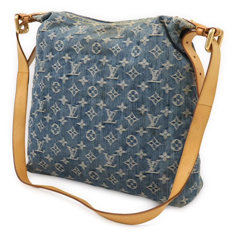 Louis Vuitton Monogram Denim Baggy GM Shoulder Bag Crossbody Long Shoulder