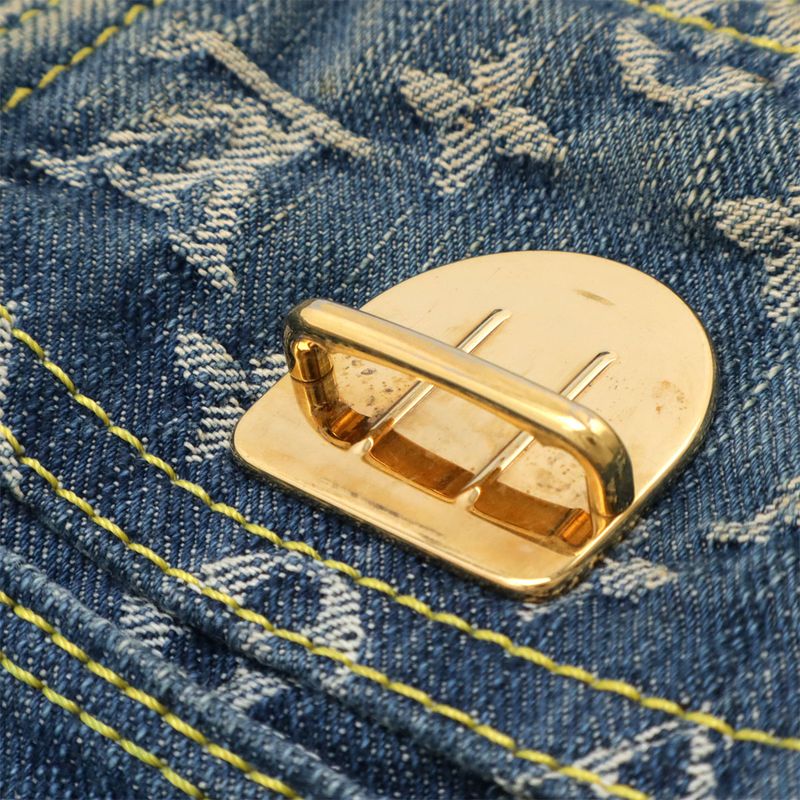 Louis Vuitton Monogram Denim Baggy GM Shoulder Bag Crossbody Long Shoulder