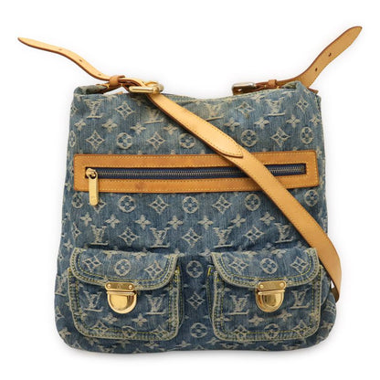 Louis Vuitton Monogram Denim Baggy GM Shoulder Bag Crossbody Long Shoulder