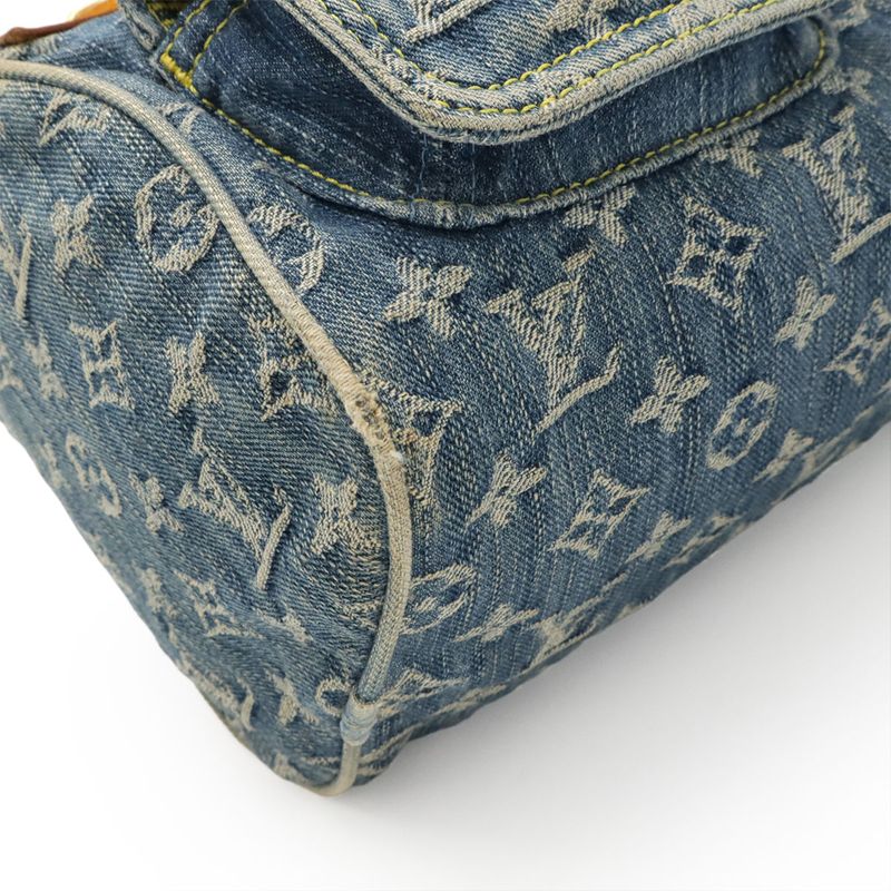 Louis Vuitton Monogram Denim Neo Speedy Handbag Mini Boston Bag Blue M95019