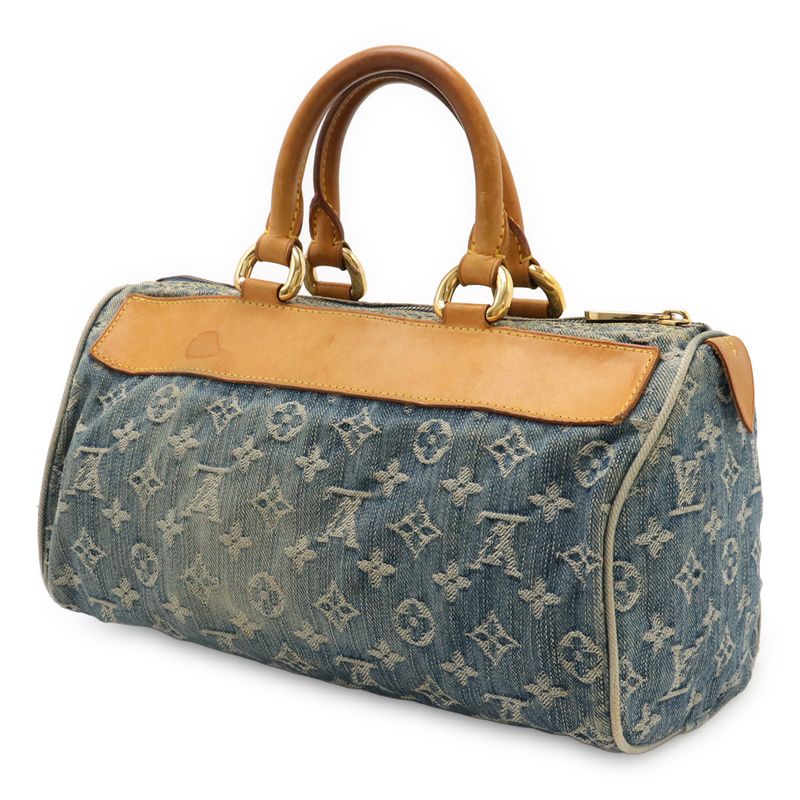 Louis Vuitton Monogram Denim Neo Speedy Handbag Mini Boston Bag Blue M95019