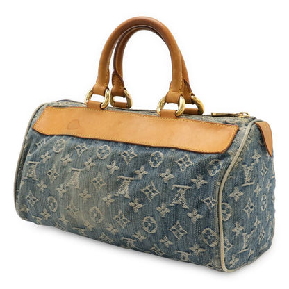 Louis Vuitton Monogram Denim Neo Speedy Handbag Mini Boston Bag Blue M95019