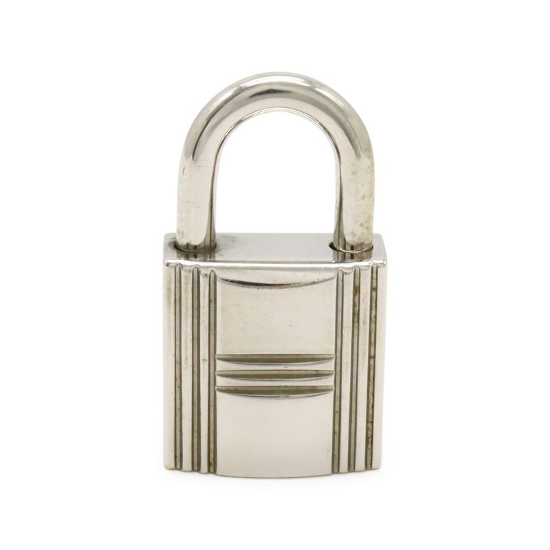 Hermes Cadenas Padlock No121 Key Keyed Metal Silver