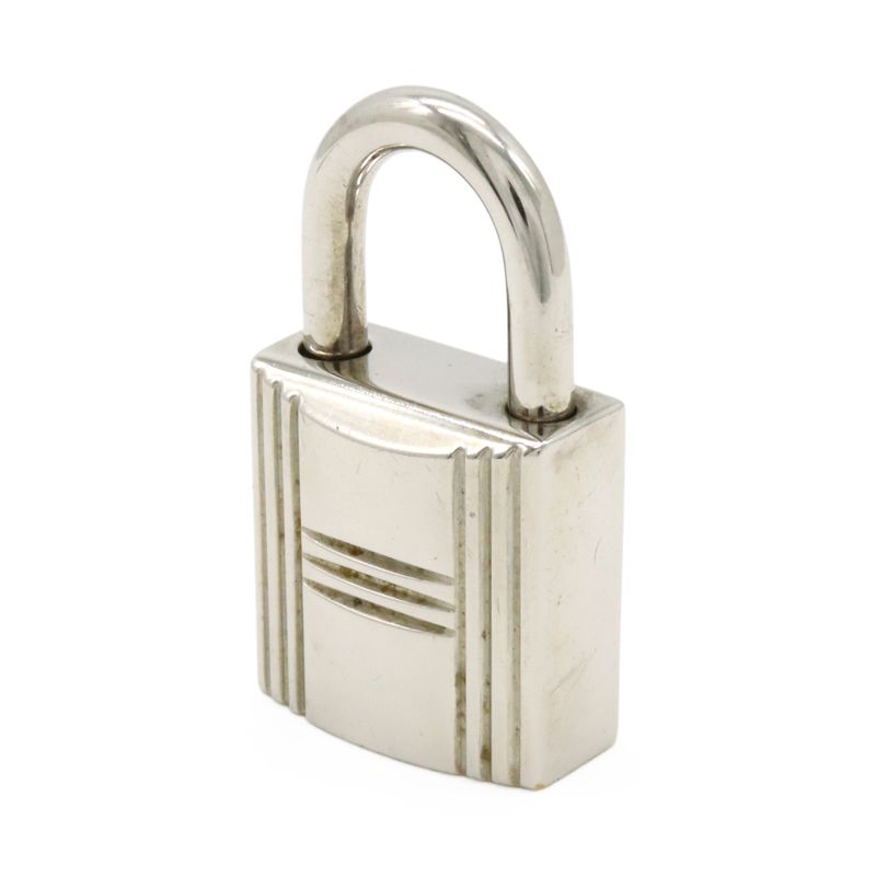 Hermes Cadenas Padlock No121 Key Keyed Metal Silver