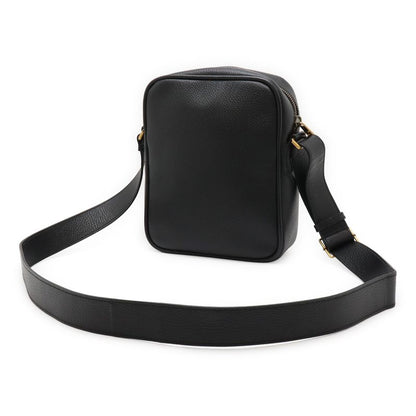 Gucci Print Messenger Bag Shoulder Bag Crossbody Leather Black Gold Hardware